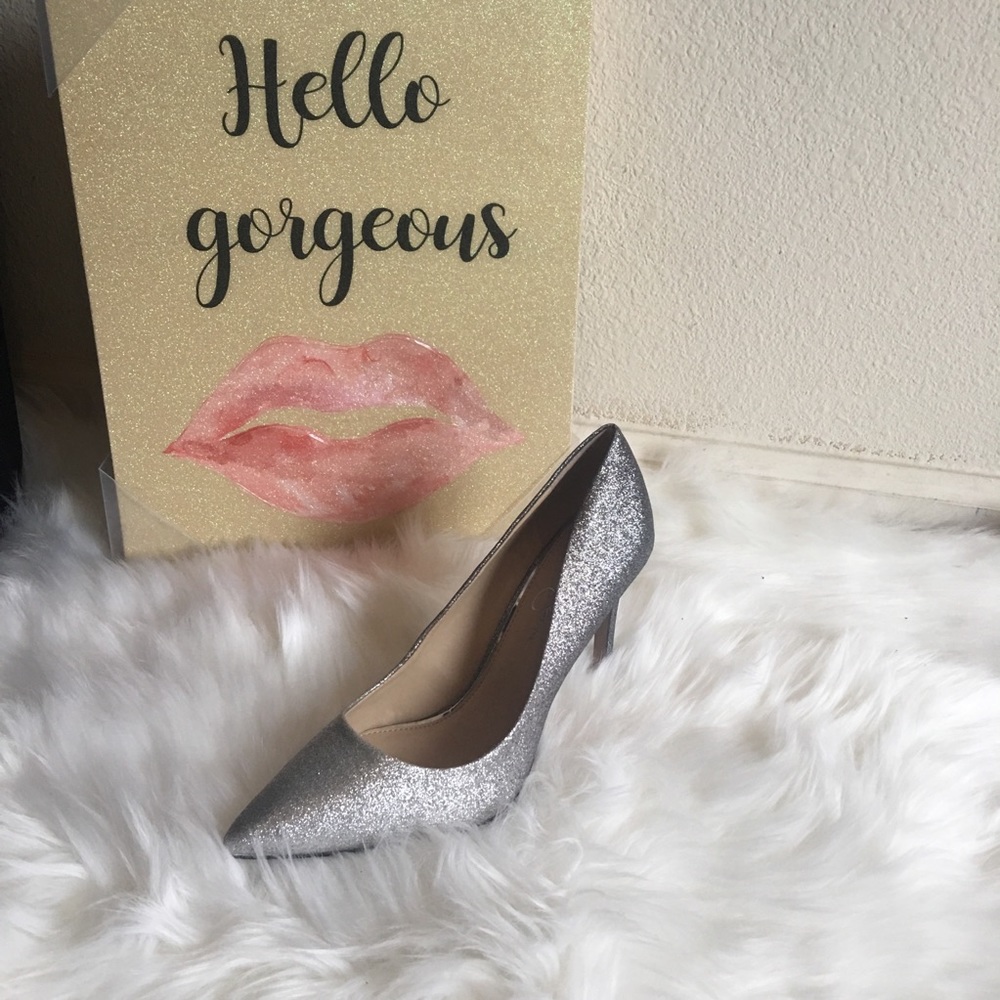 New Jessica Simpson Silver Glitter Purla  Pumps